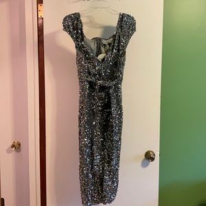 NWT Boohoo Plus Sequin Off The Shoulder Wrap Dress size 20